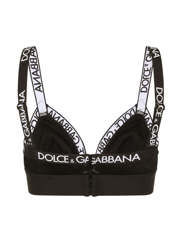 Black Logo Tape Triangle Bralette