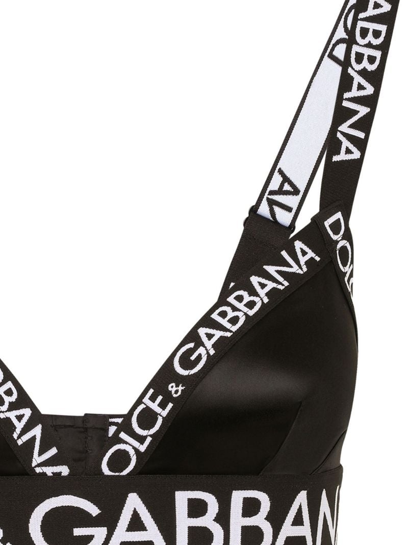 Black Logo Tape Triangle Bralette