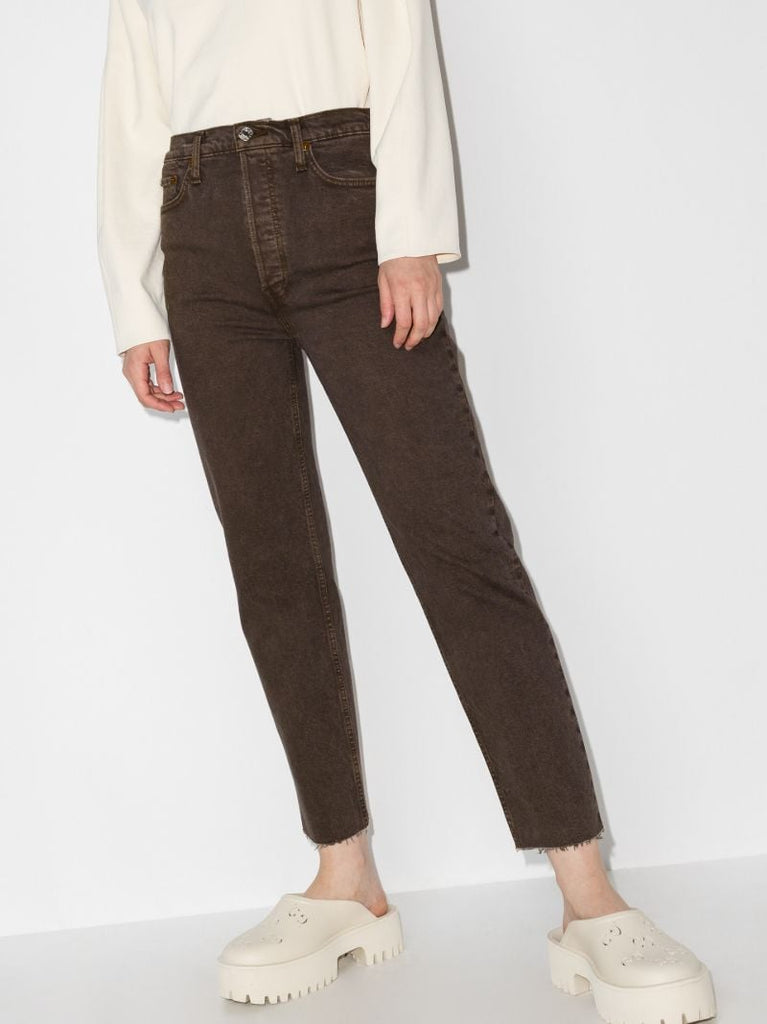 Ã¢â_x0082_¬Ë_x009c_70s Stove Pipe High Waist Cropped Jeans