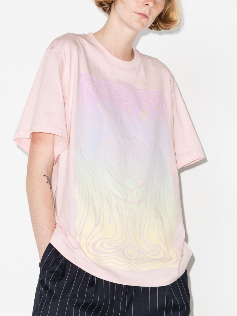 Fluid Print Cotton T-shirt