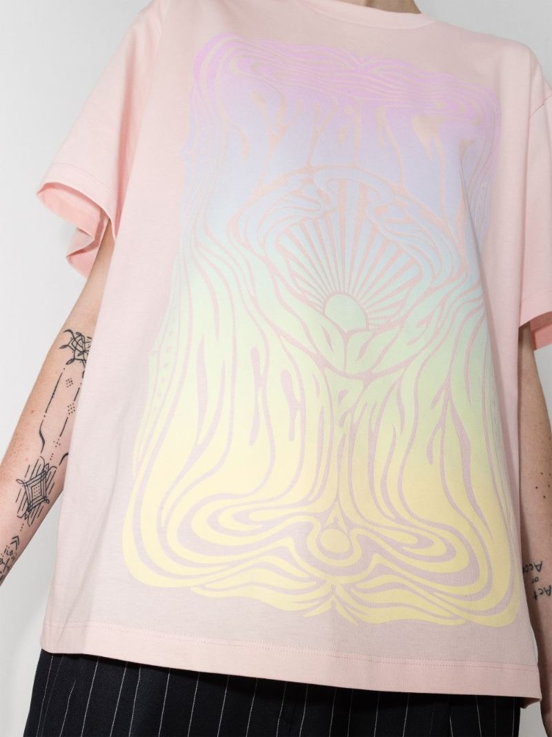 Fluid Print Cotton T-shirt