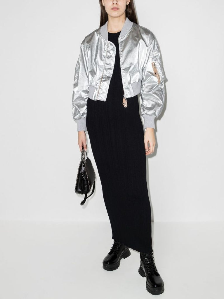 Vina Cropped Bomber Jacket
