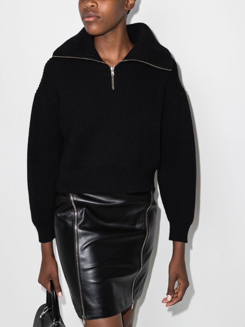 Zip Neck Chunky Wool Sweater