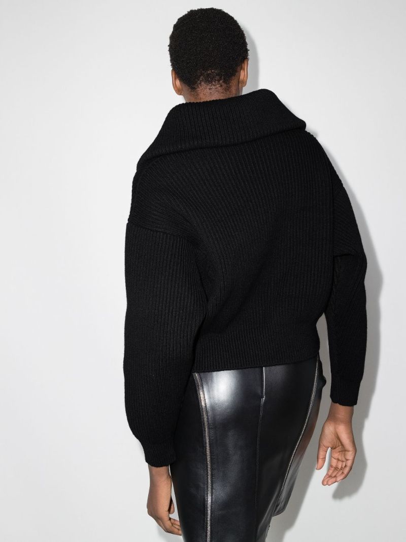 Zip Neck Chunky Wool Sweater