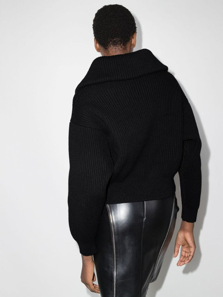 Zip Neck Chunky Wool Sweater