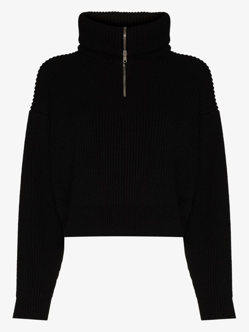 Zip Neck Chunky Wool Sweater
