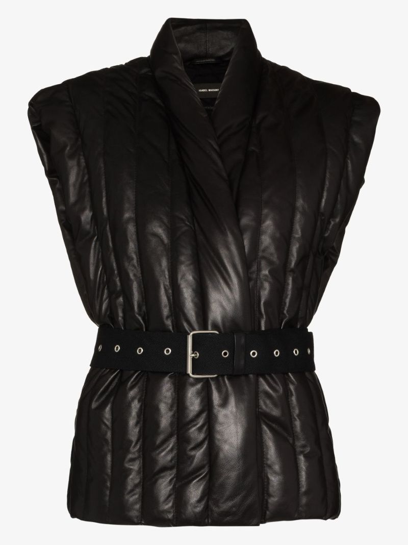 Ajali Quilted Leather Puffer Gilet