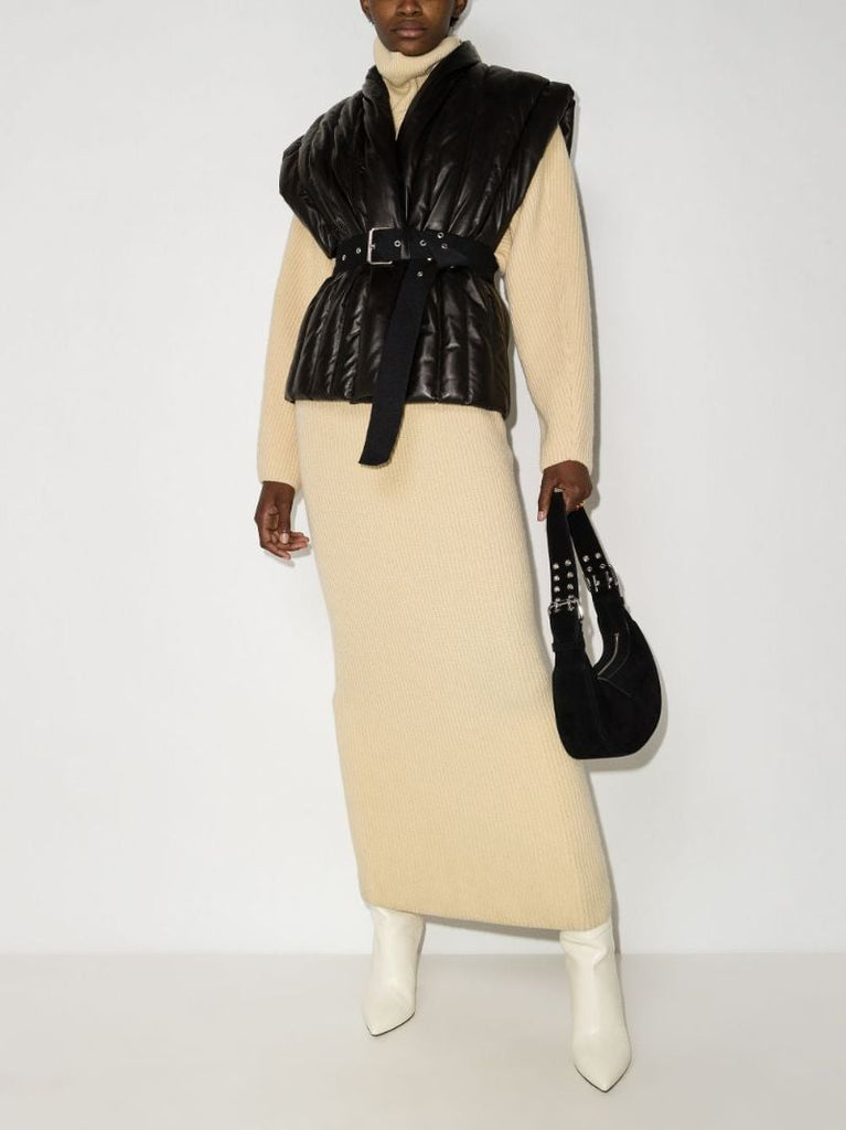 Ajali Quilted Leather Puffer Gilet