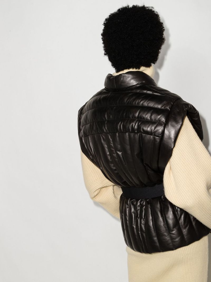 Ajali Quilted Leather Puffer Gilet