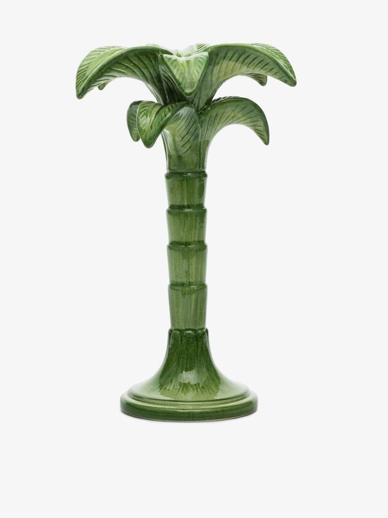 Green Palm Tree Medium Candle Holder