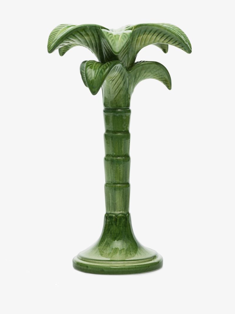 Green Palm Tree Medium Candle Holder