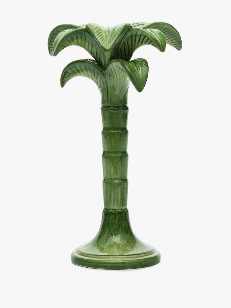 Green Palm Tree Medium Candle Holder