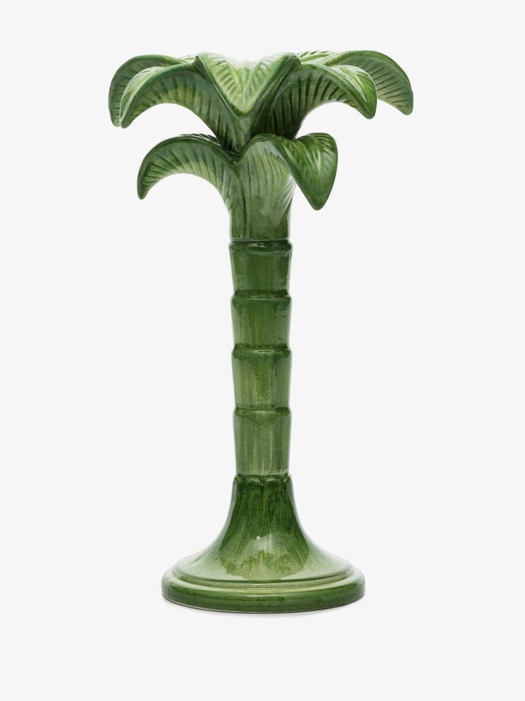 Green Palm Tree Medium Candle Holder