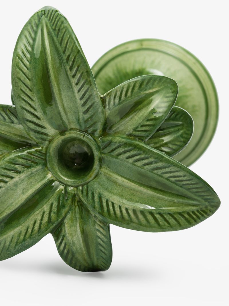 Green Palm Tree Medium Candle Holder