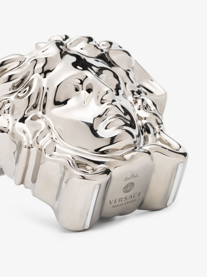 Silver Tone and White Medusa Grande Candle