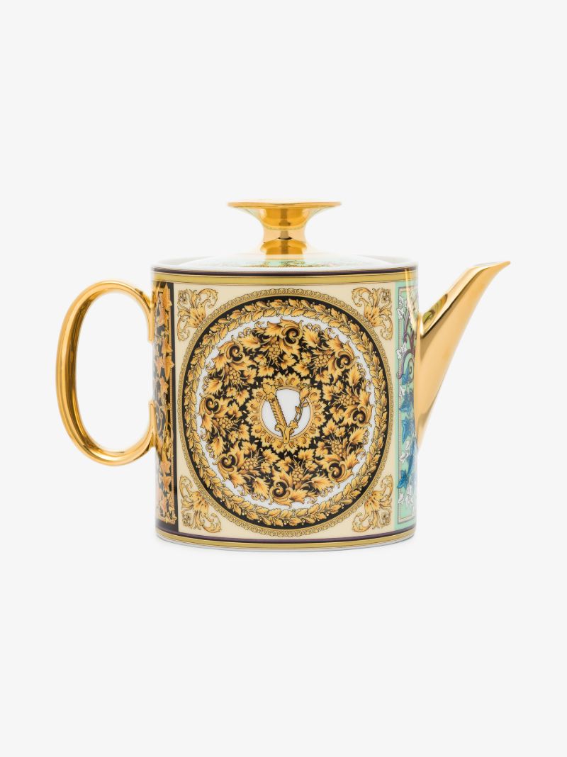 White Baroque Porcelain Teapot