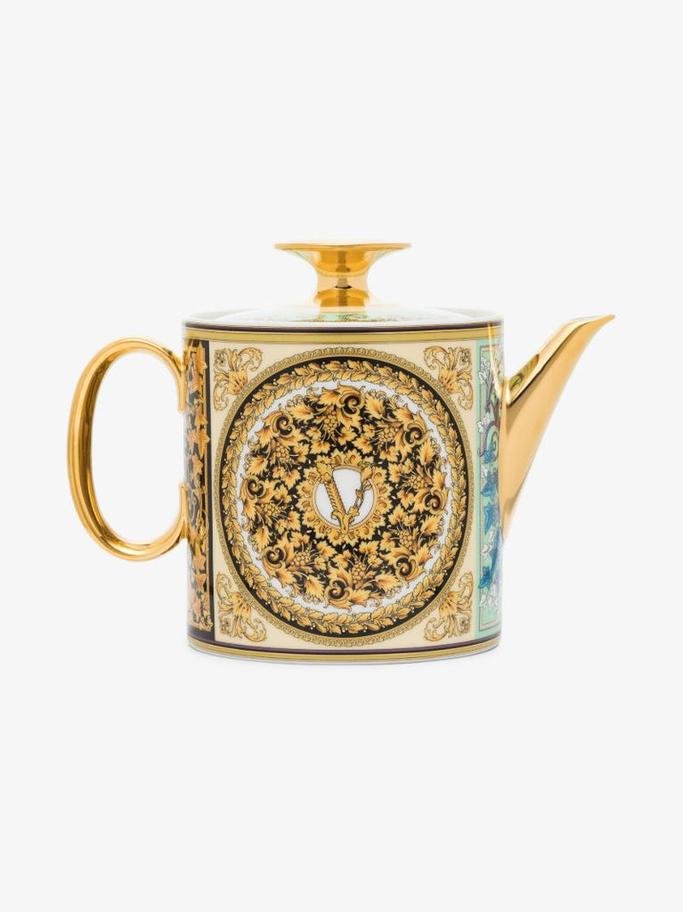 White Baroque Porcelain Teapot