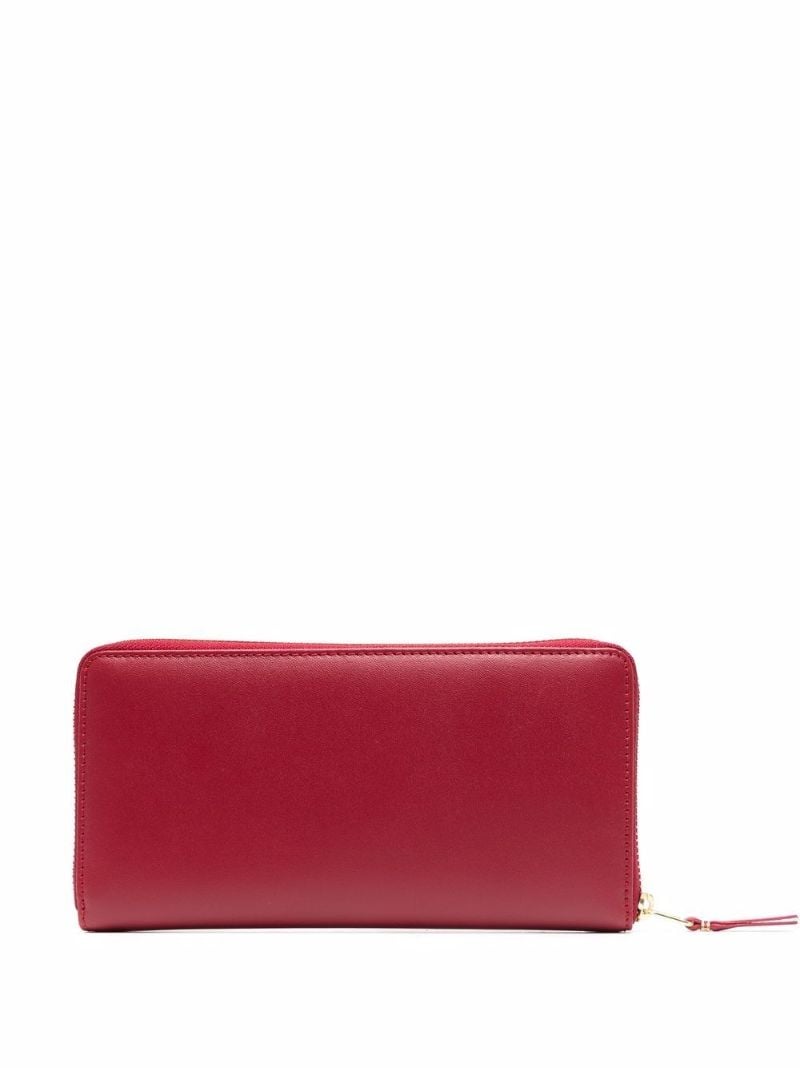 Red Continental Zip-around Leather Wallet