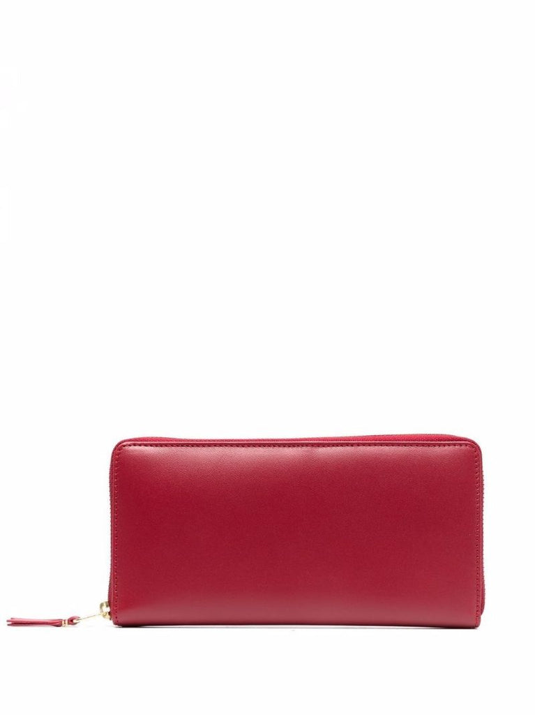 Red Continental Zip-around Leather Wallet