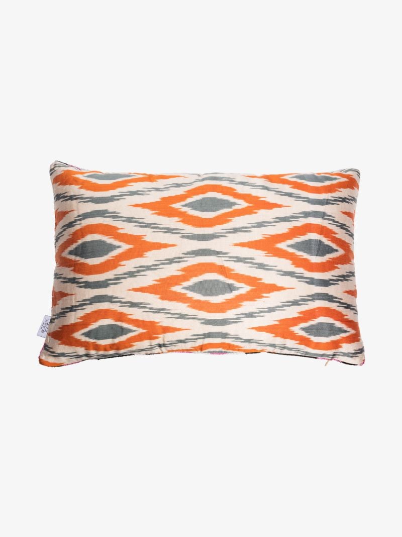 Multicoloured Reversible Silk Cushion