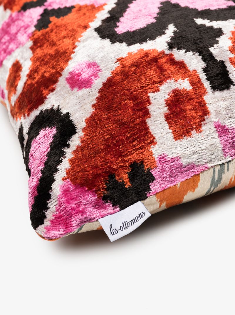 Multicoloured Reversible Silk Cushion
