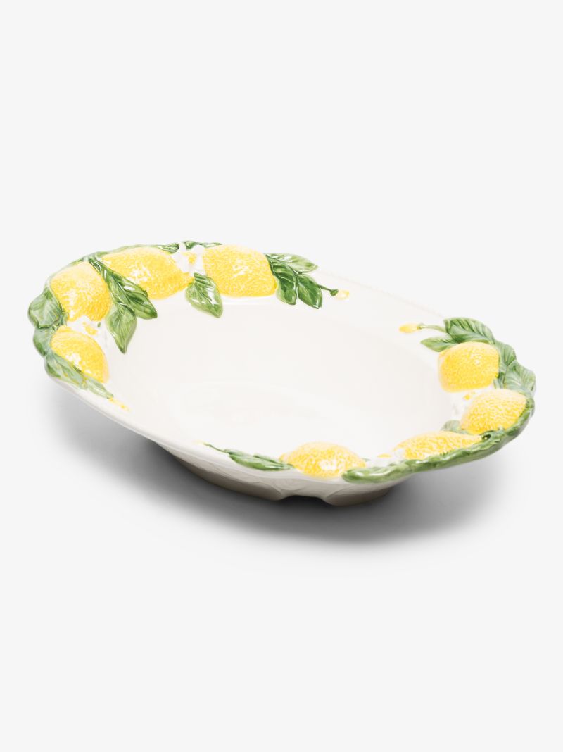 White Lemon Serving Plate