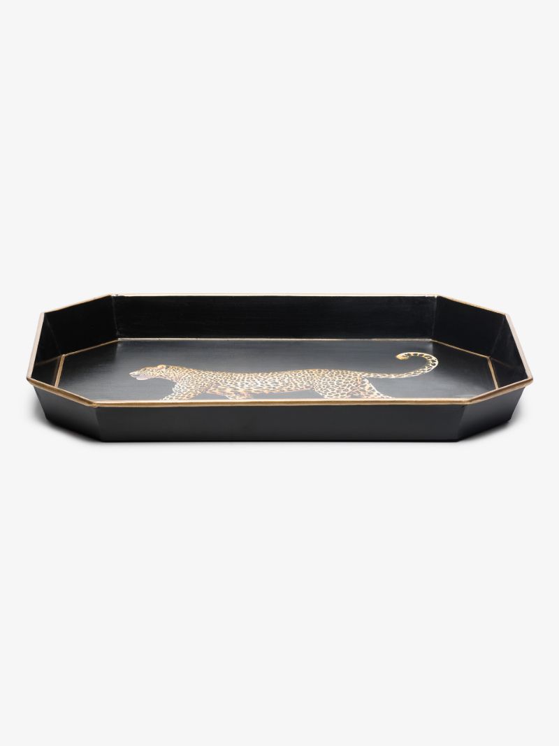 Black Leopard Motif Tray