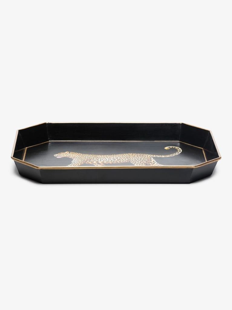 Black Leopard Motif Tray