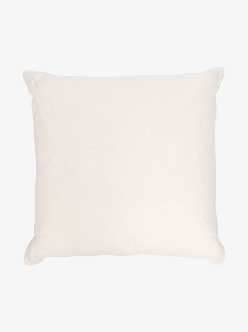 Neutral Lsd Beaded Linen Cushion