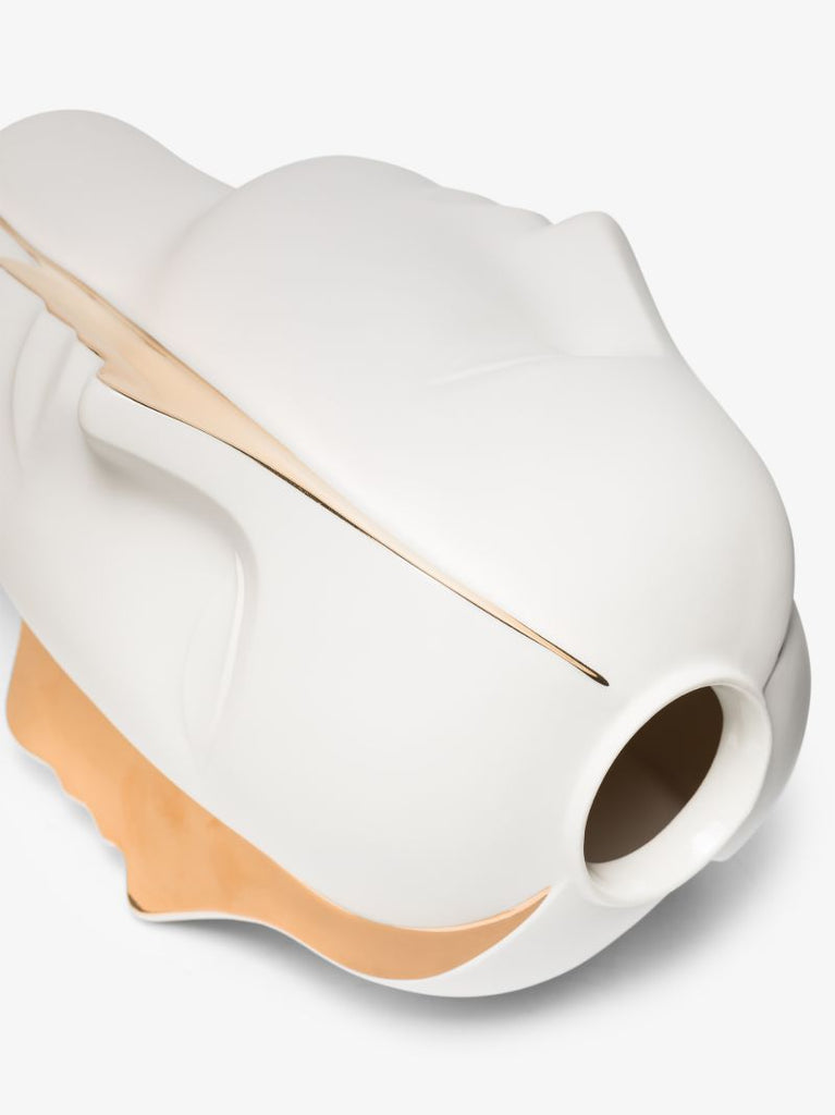 White Atlas Split Head Vase