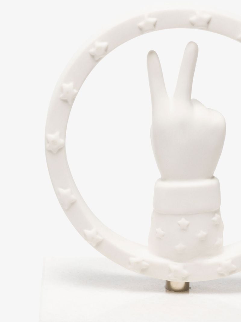White Peace Porcelain and Marble Bookends