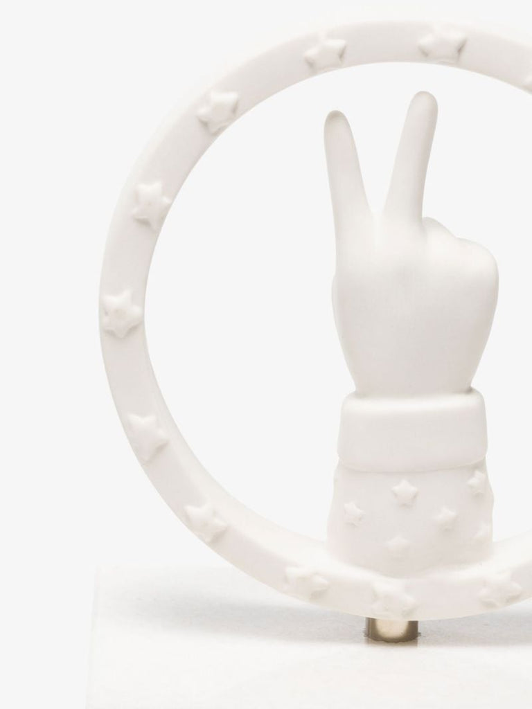 White Peace Porcelain and Marble Bookends