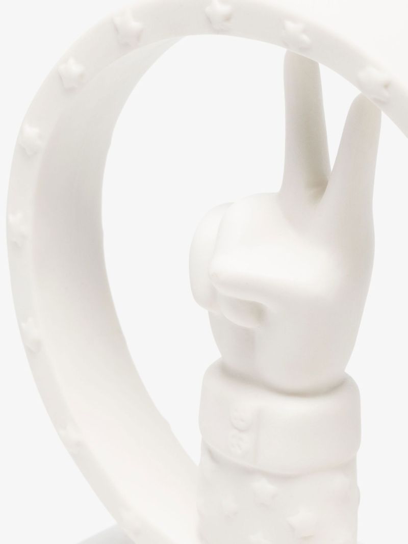 White Peace Porcelain and Marble Bookends
