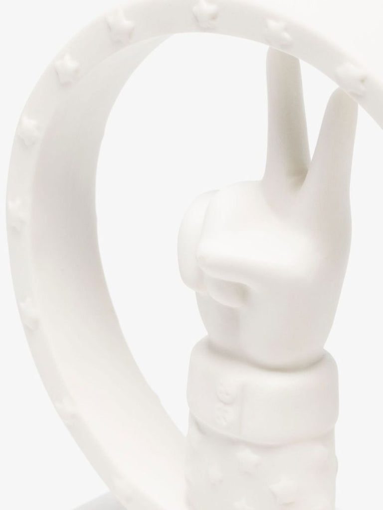 White Peace Porcelain and Marble Bookends