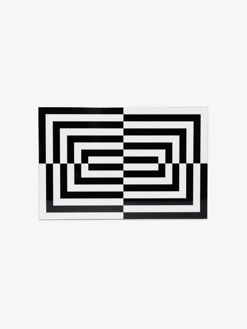 Black and White Op Art Large Lacquer Box