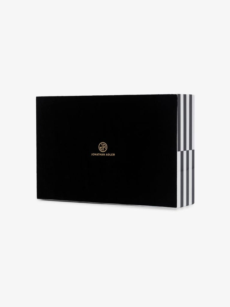 Black and White Op Art Large Lacquer Box