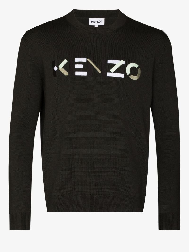 Embroidered Logo Wool Sweater