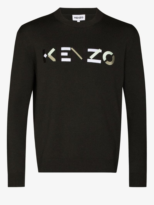 Embroidered Logo Wool Sweater