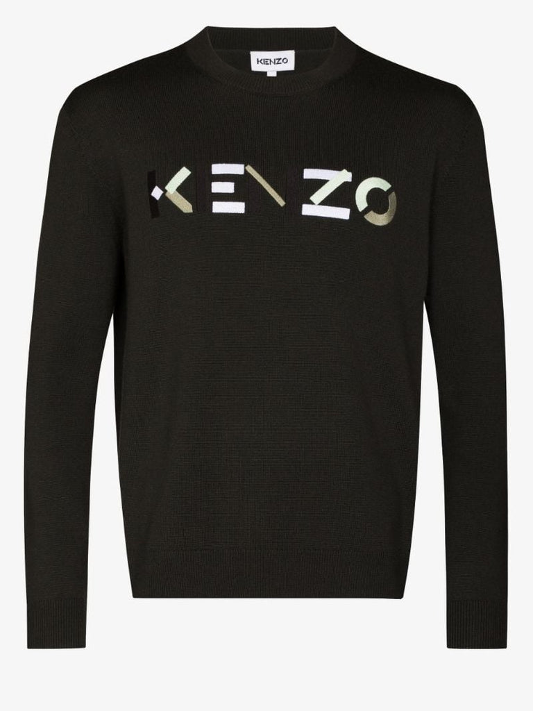 Embroidered Logo Wool Sweater