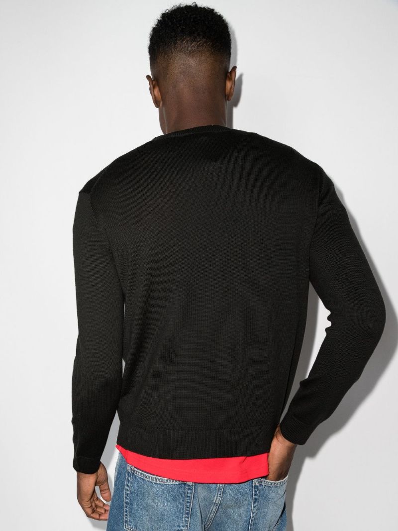Embroidered Logo Wool Sweater