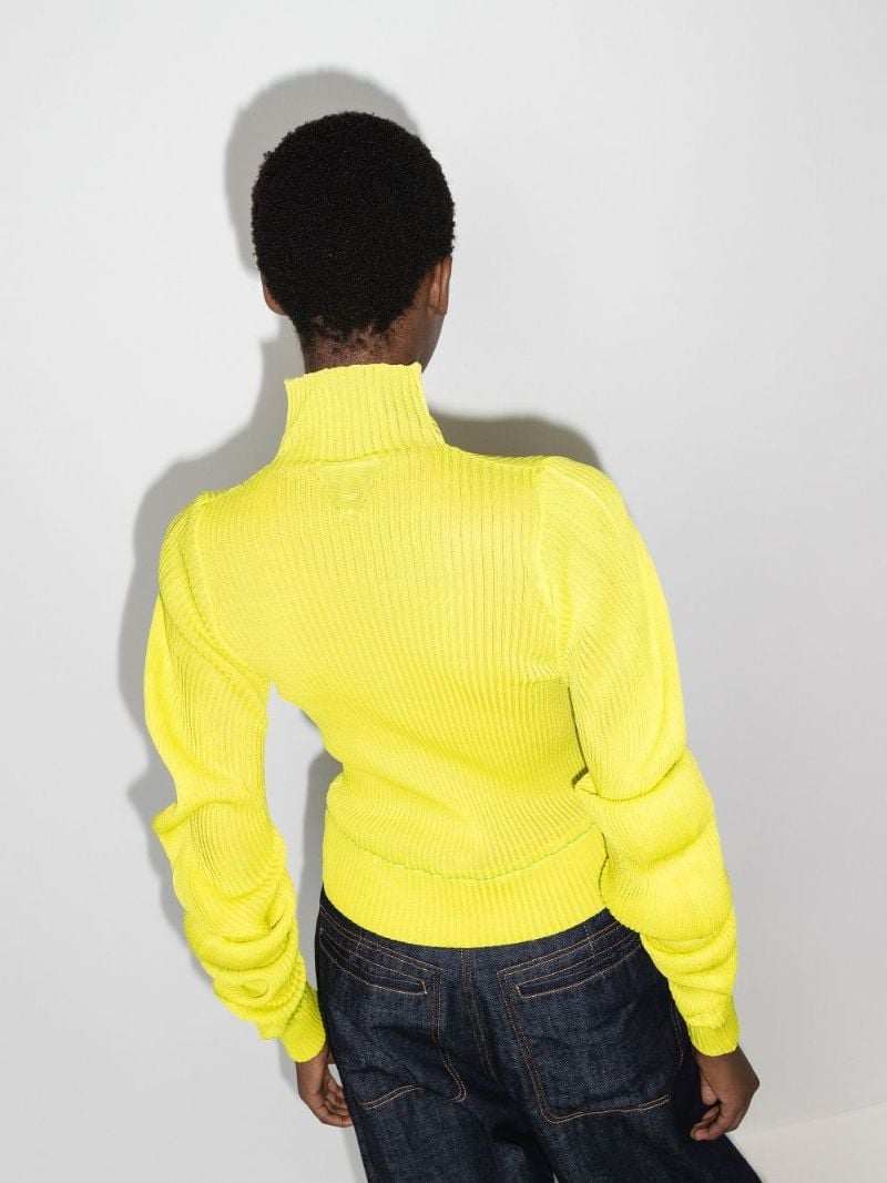Spiral Sleeve Silk Sweater