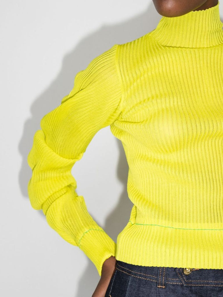 Spiral Sleeve Silk Sweater