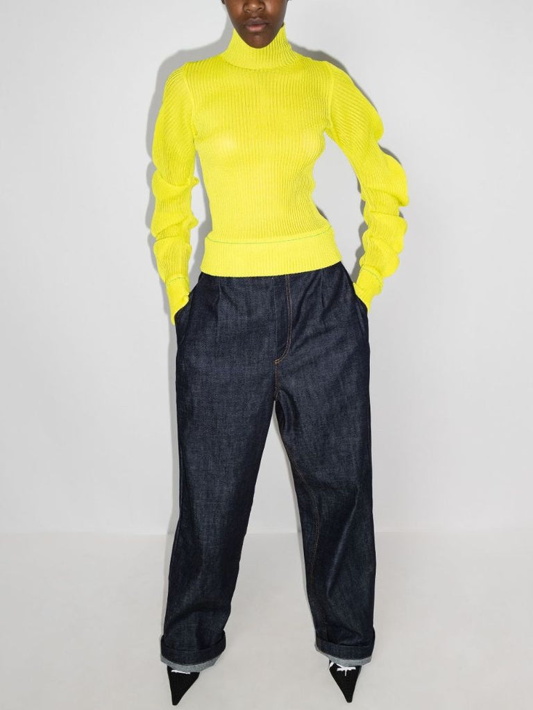 Spiral Sleeve Silk Sweater