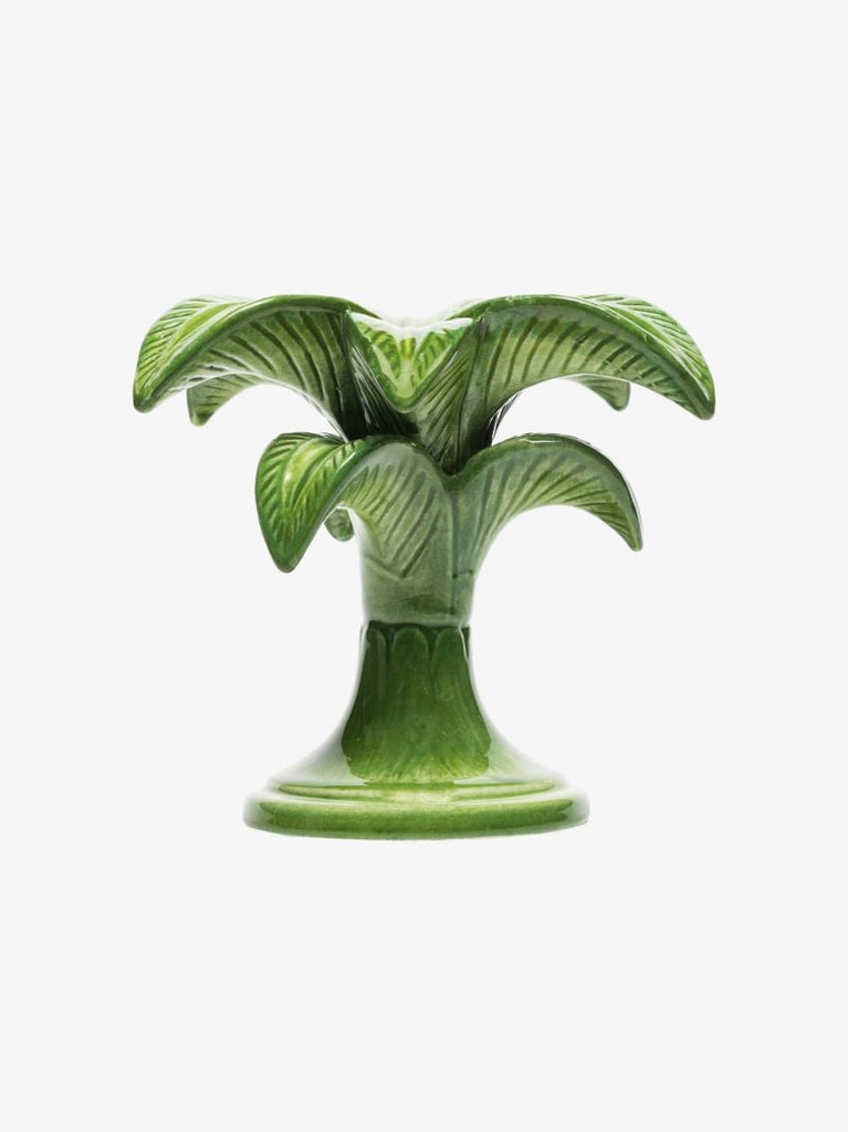 Green Palm Tree Small Candle Holder