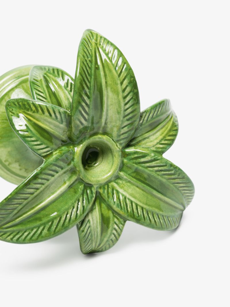 Green Palm Tree Small Candle Holder