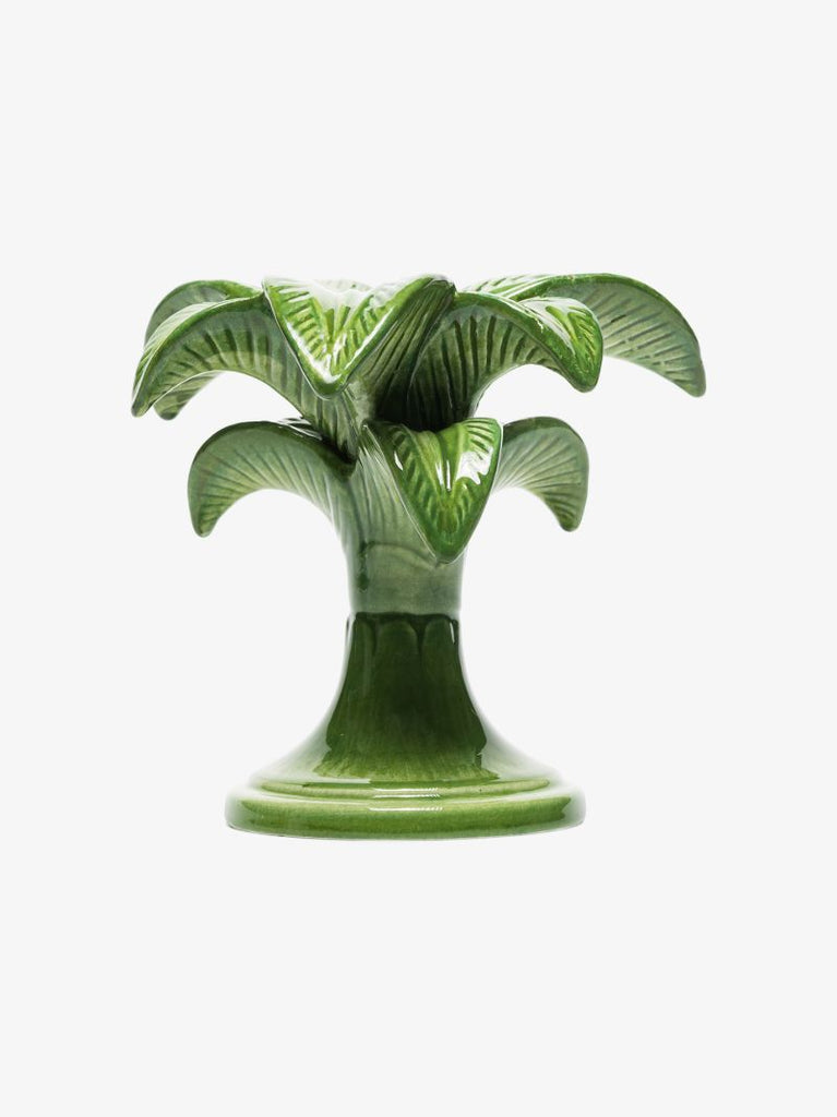 Green Palm Tree Small Candle Holder