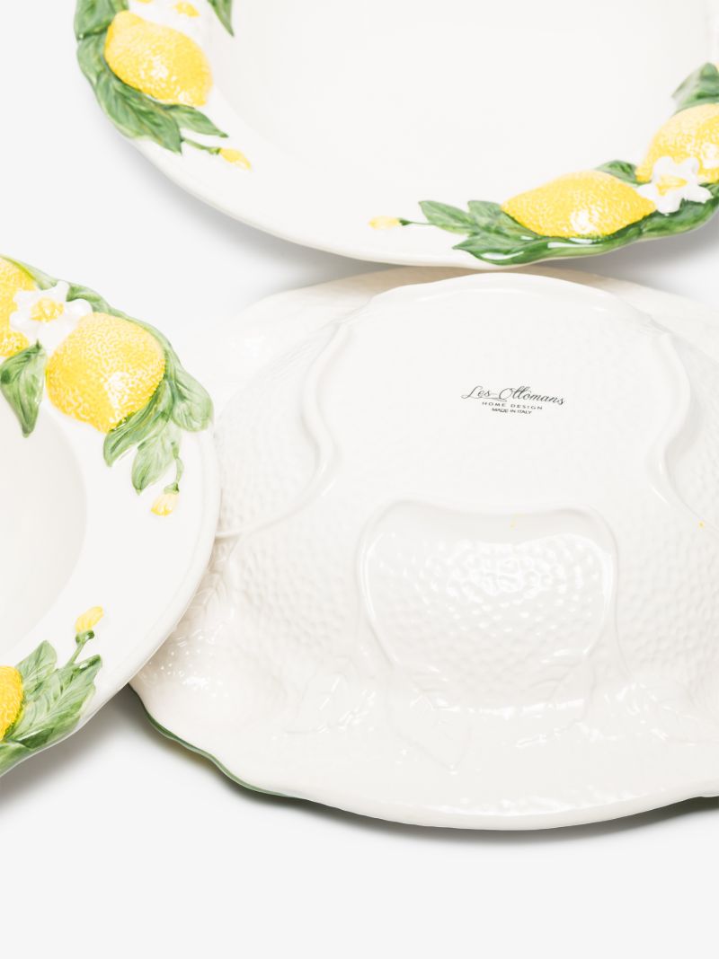 White Lemon Ceramic Plate Set