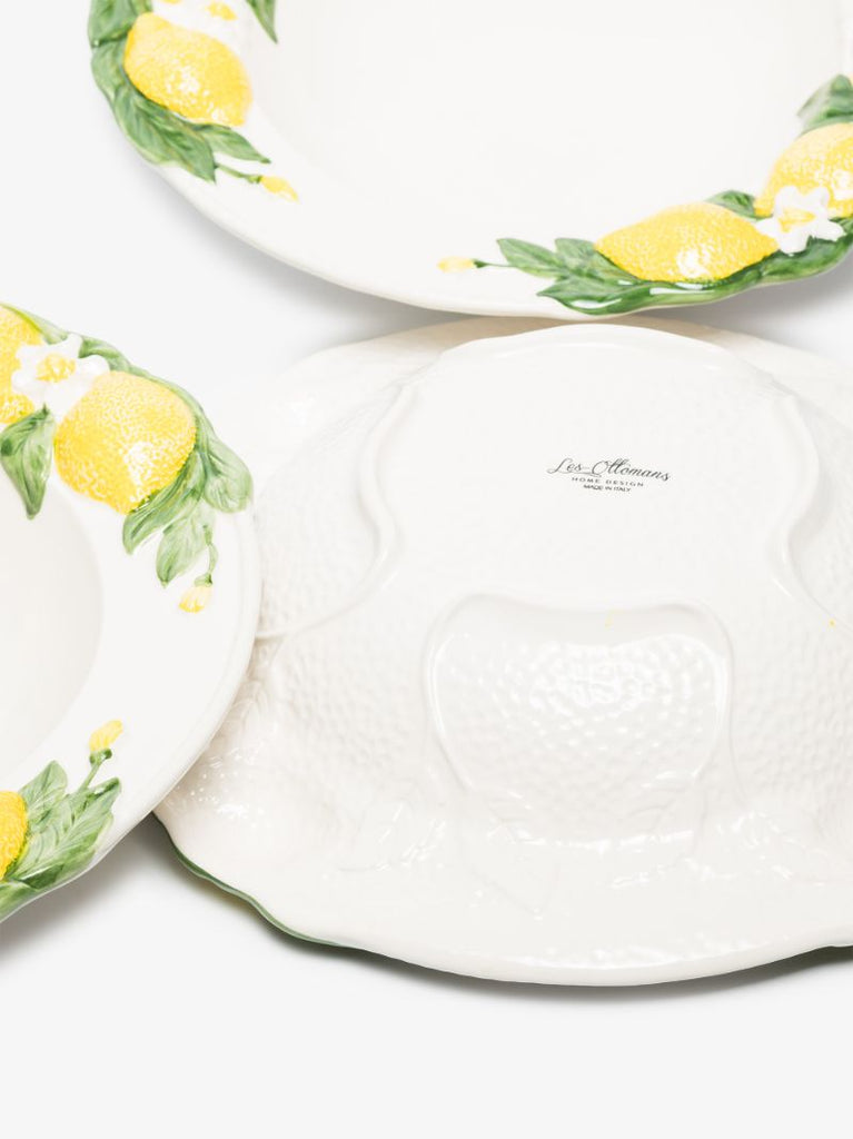 White Lemon Ceramic Plate Set