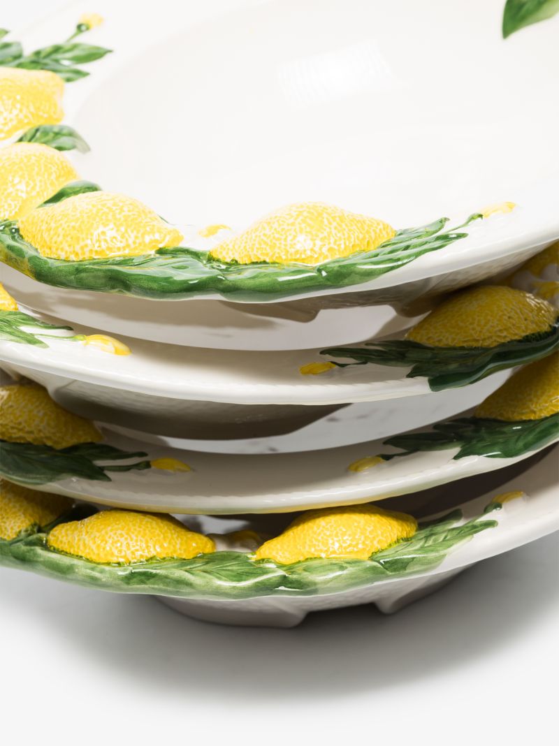 White Lemon Ceramic Plate Set