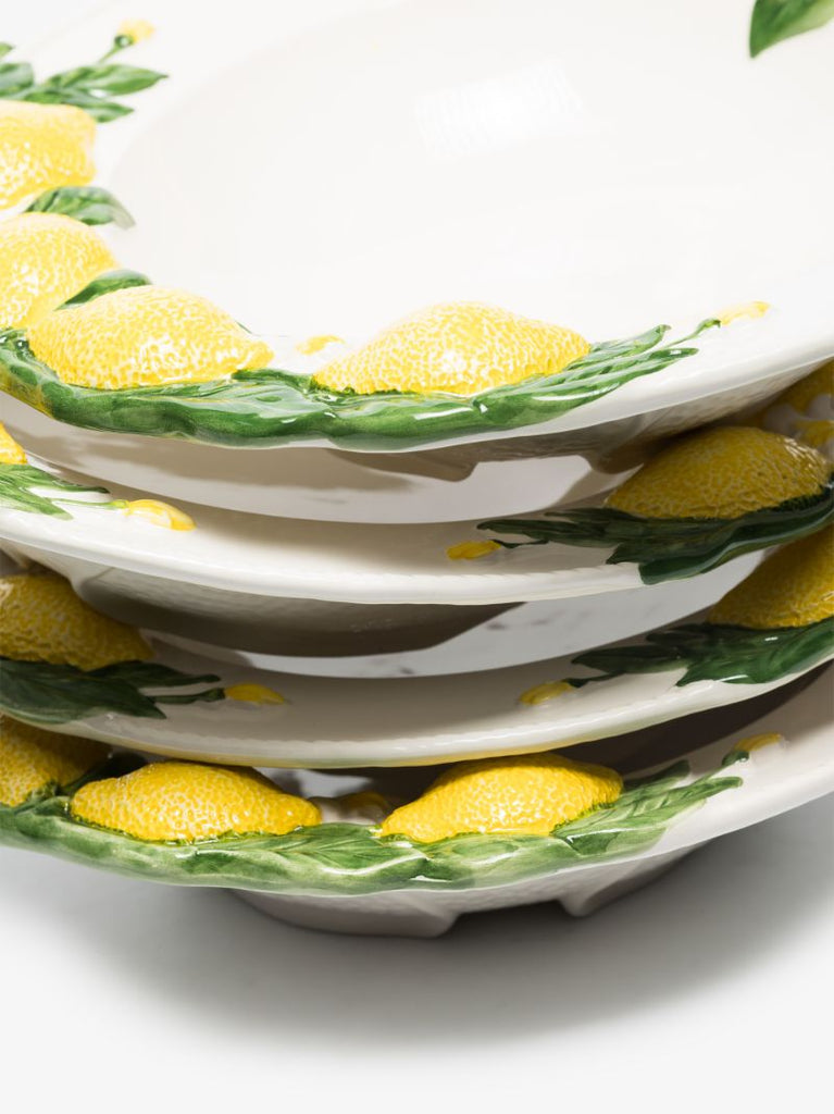 White Lemon Ceramic Plate Set